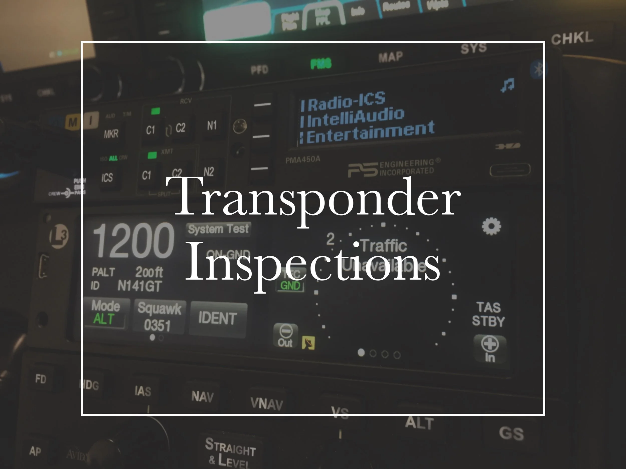 We can service your transponder and altitude reporting system(s) and help you with the required 24-month inspection!