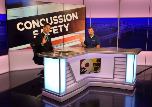 Charley Meade, PT, DPT, ATC interviewing with Channel 9 on Concussion Safety!