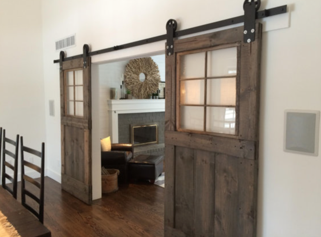 6 Pane window barn doors
