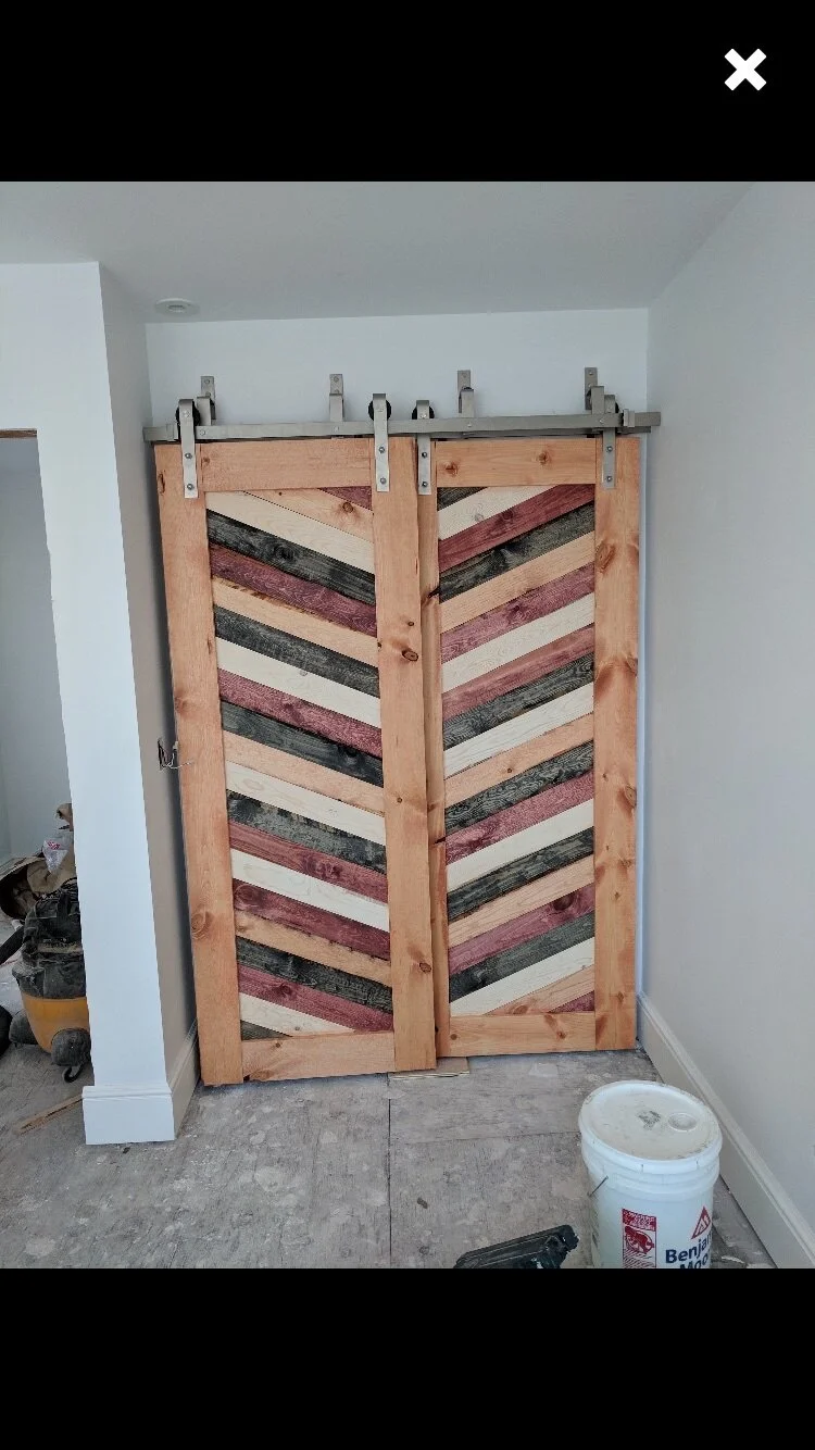 Multi-stained bypass doors