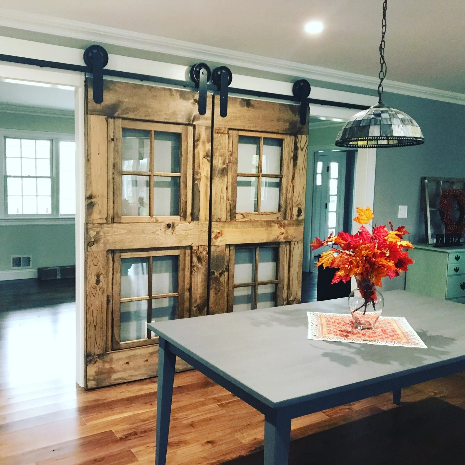 French window barn doors