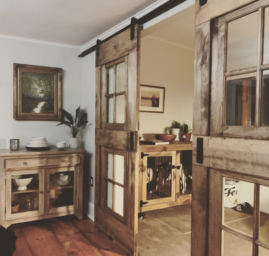 French Barn Doors with 8 Window Panes