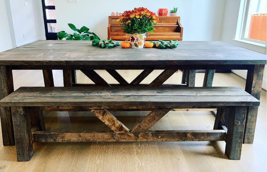 Farmhouse Trestle Table With Matching Bench.png