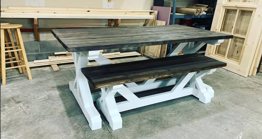 Farmhouse X-Style Trestle Table with Matching Bench.png