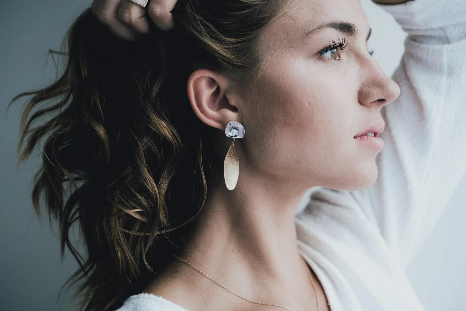 Tourmaline "Raw Silk" Leaves Earrings