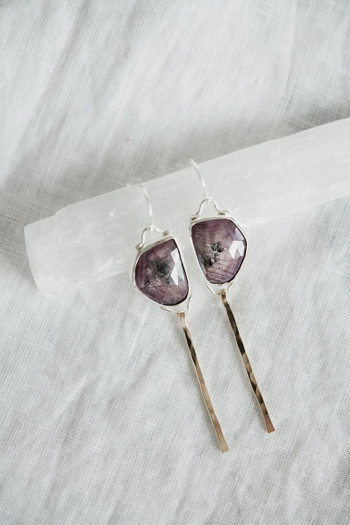 Sapphire "Shaft of Light" Earrings