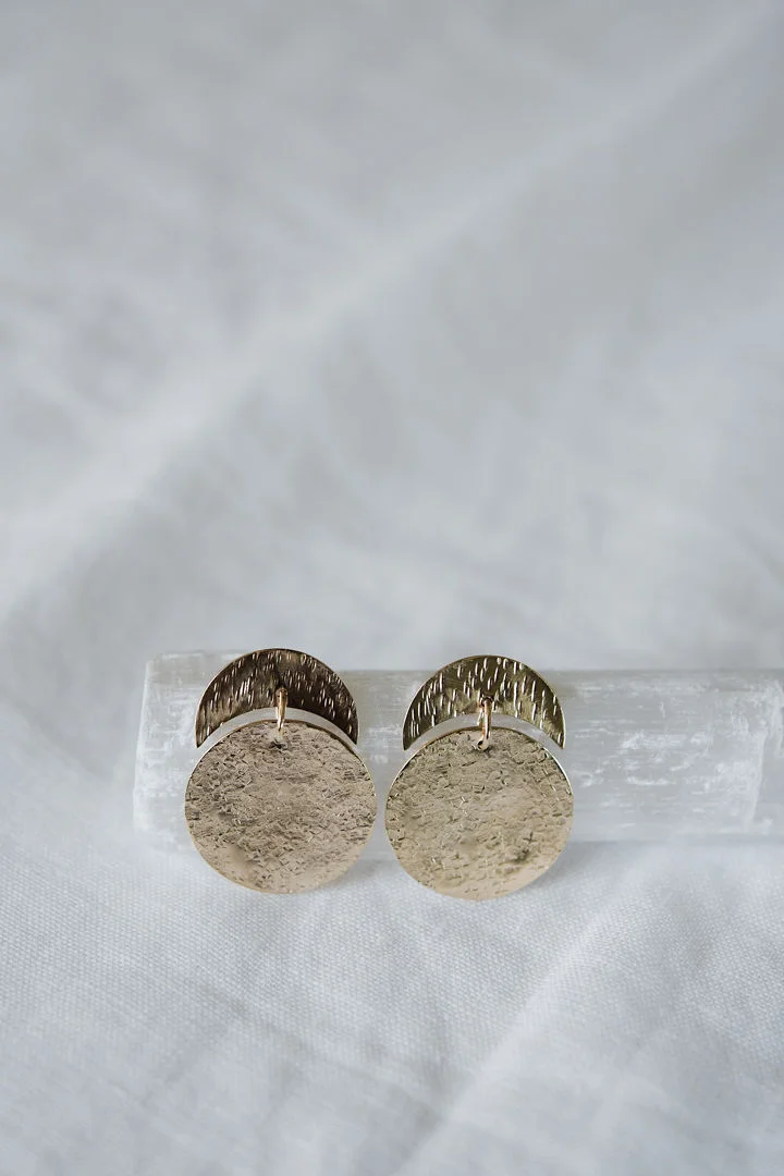"Moon Phase" Earrings, Gold Filled 