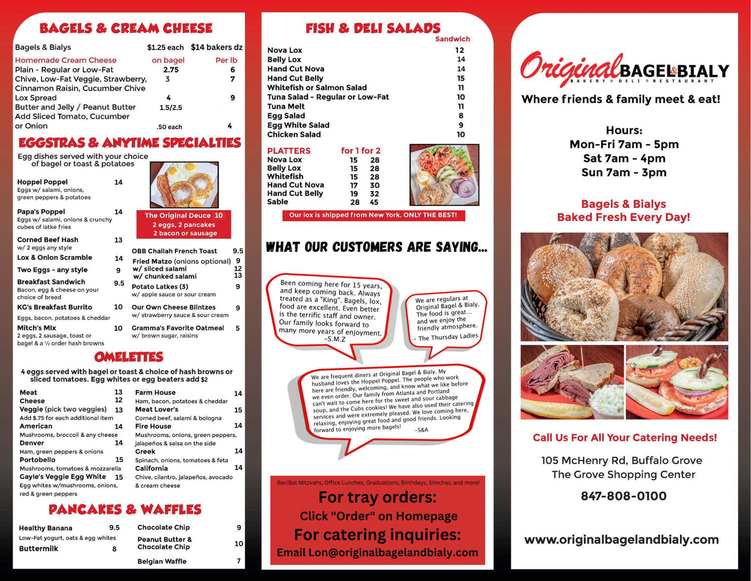 Deli Menu — Original BAGEL & BIALY