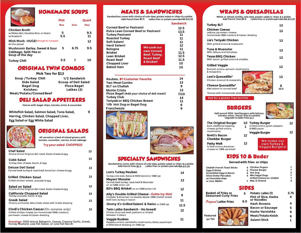 Deli Menu — Original BAGEL & BIALY