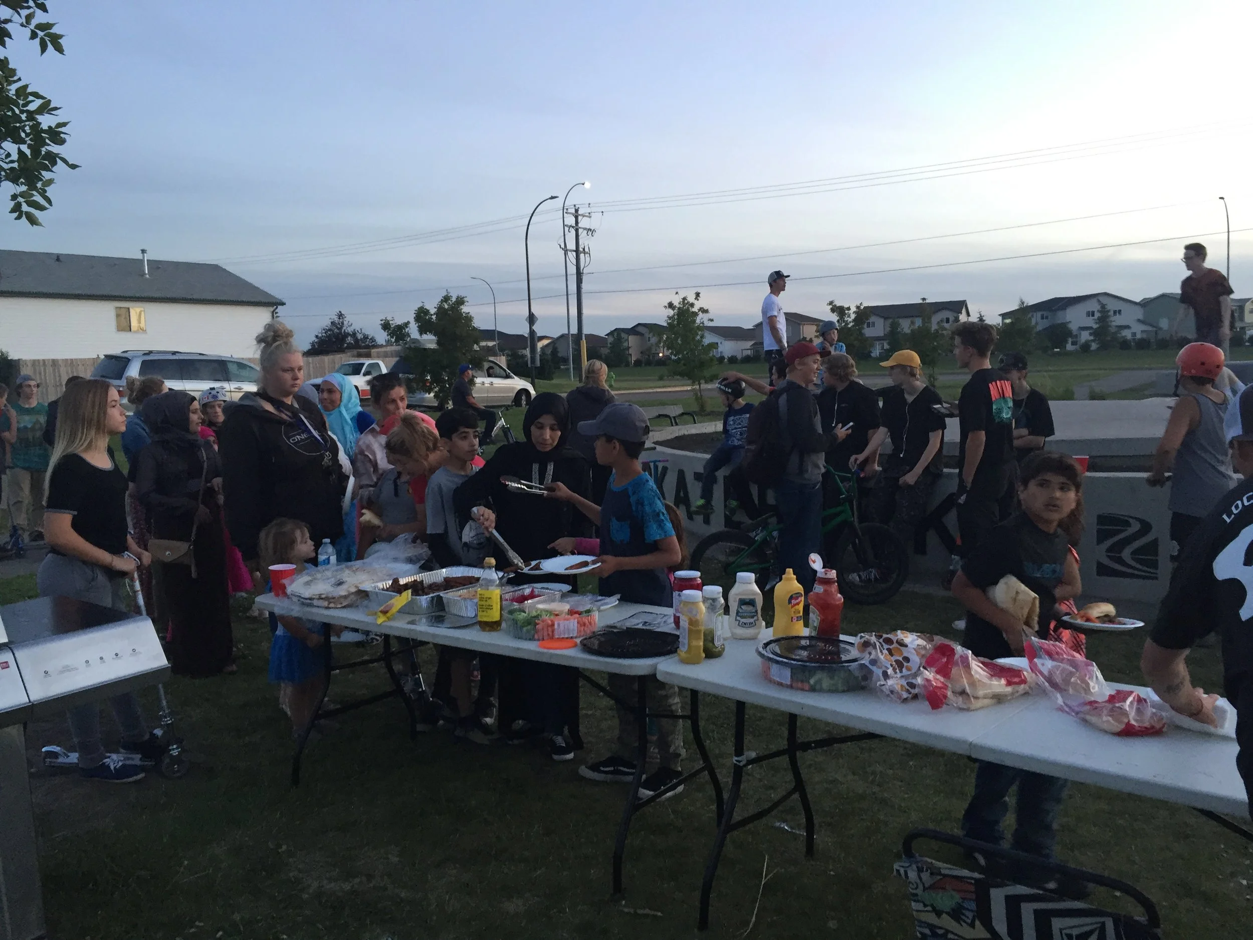 Lining up for Shawarma and Halal Hotdogs