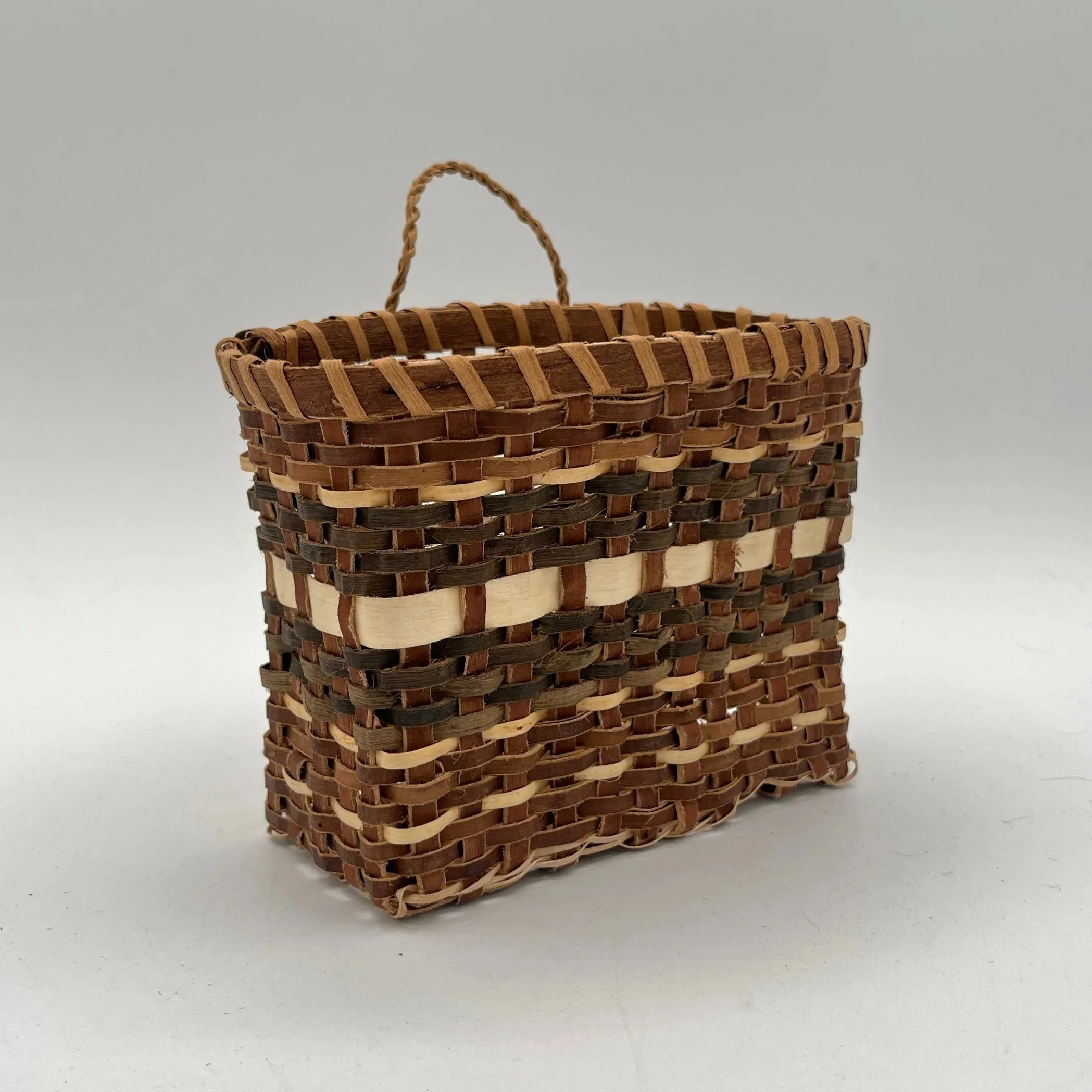 Elm and Black Walnut Bark Wall Basket