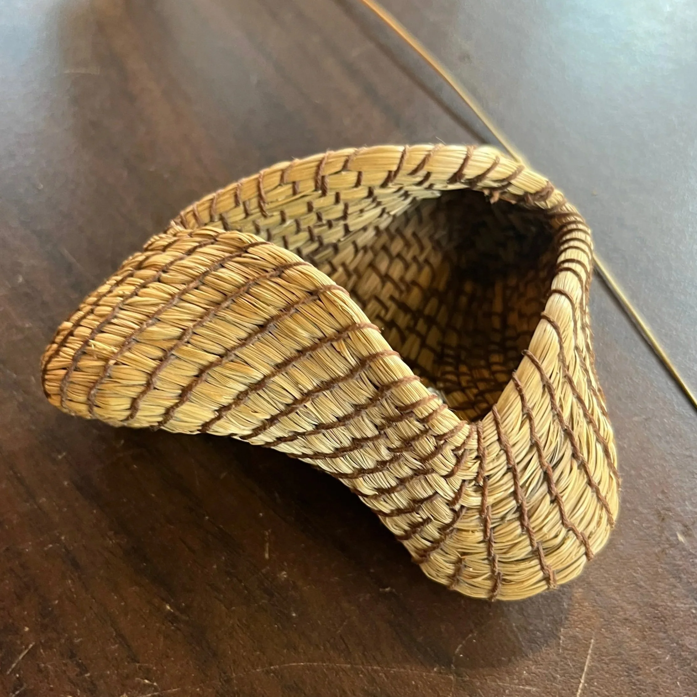 First sweetgrass coiling