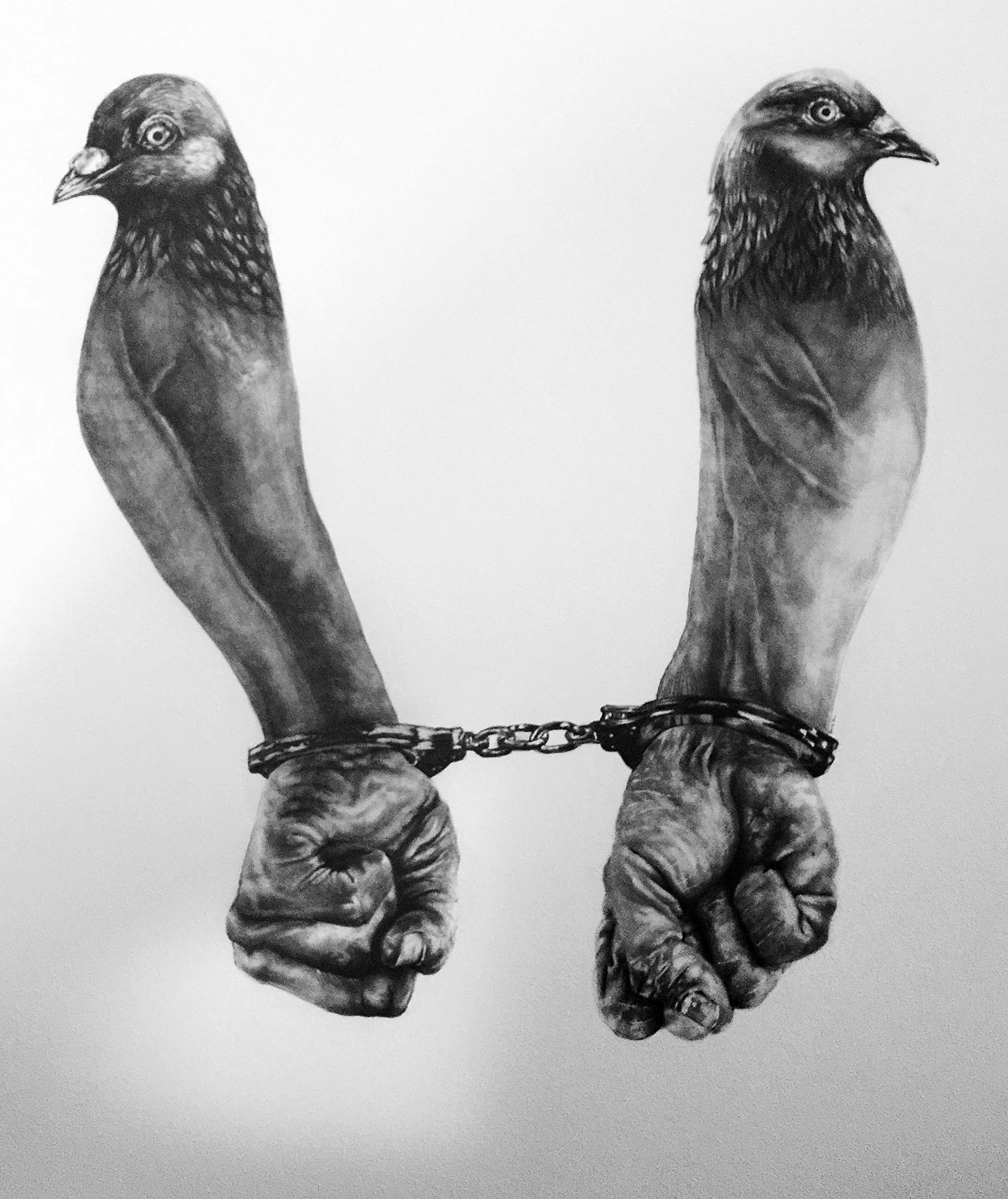 BACK TO YOUR COOP 30 X 22 graphite on paper
