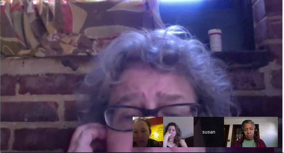 Sue, Bebe, Lily & Lila in an early online planning meeting.