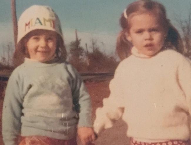 Hannah (already dreaming about colorful Art Basel Miami) and Esther /circa 1974 or so