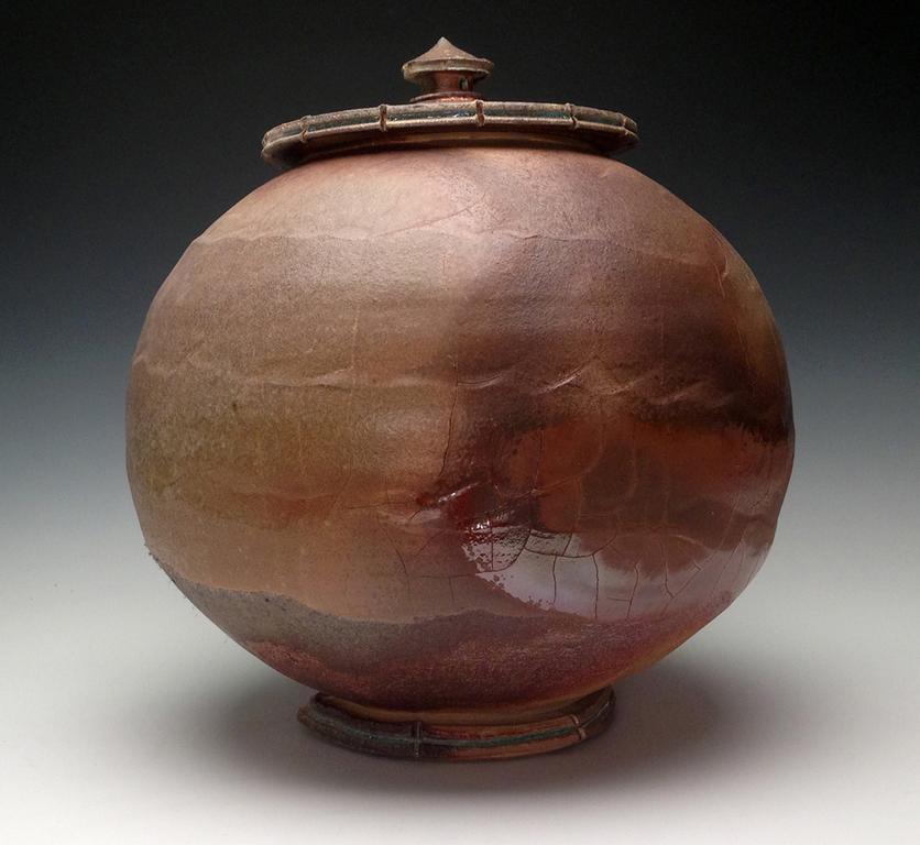 Grain Jar with Crackle Slip