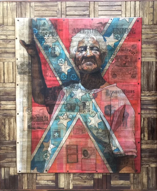 Stand | Aaron Hequembourg | Engraved assemblage from sharecropper house