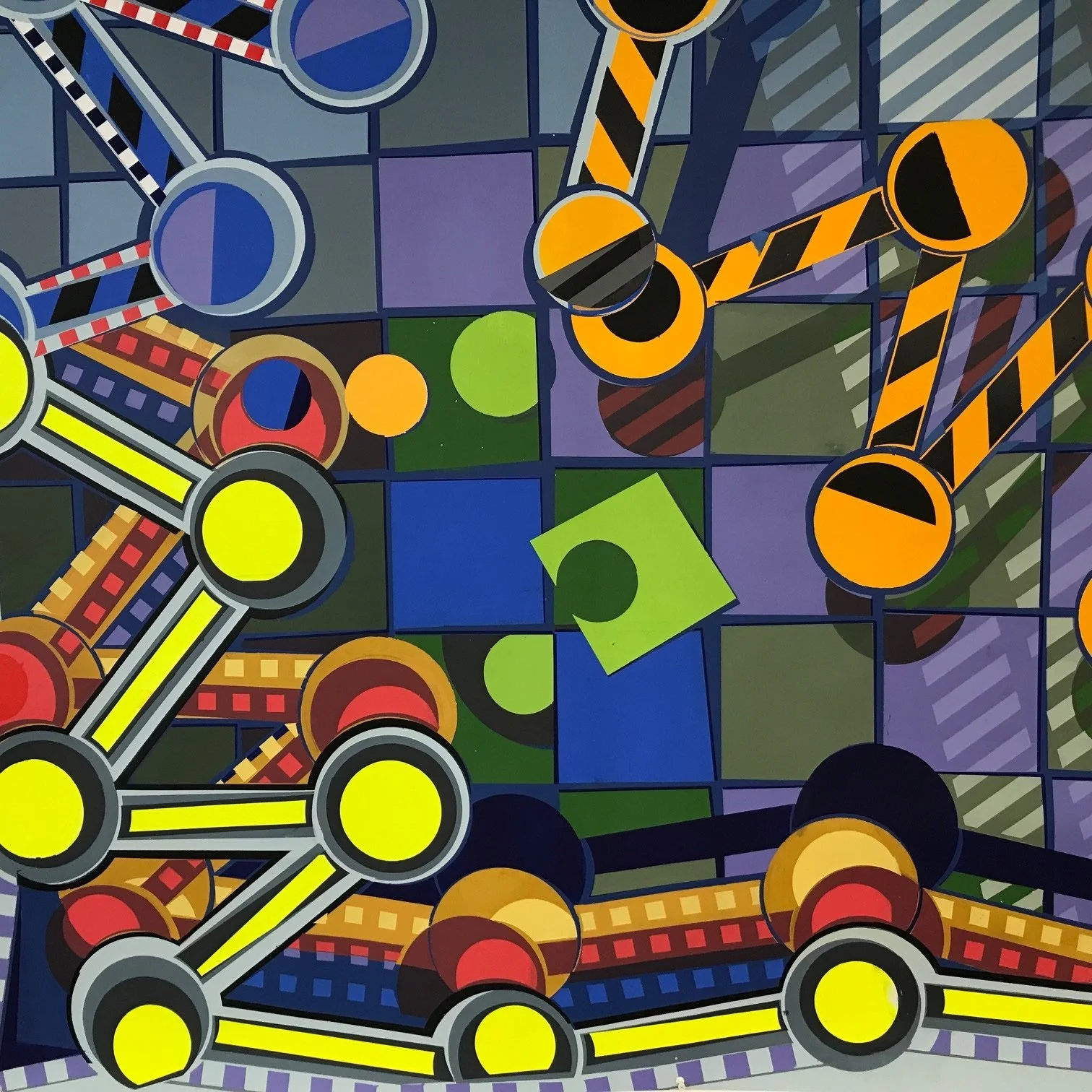  Interdimensional Space #3  Medium: Acrylic paint on Paper  Dimensions: 55" x 55'  Date: 2021 