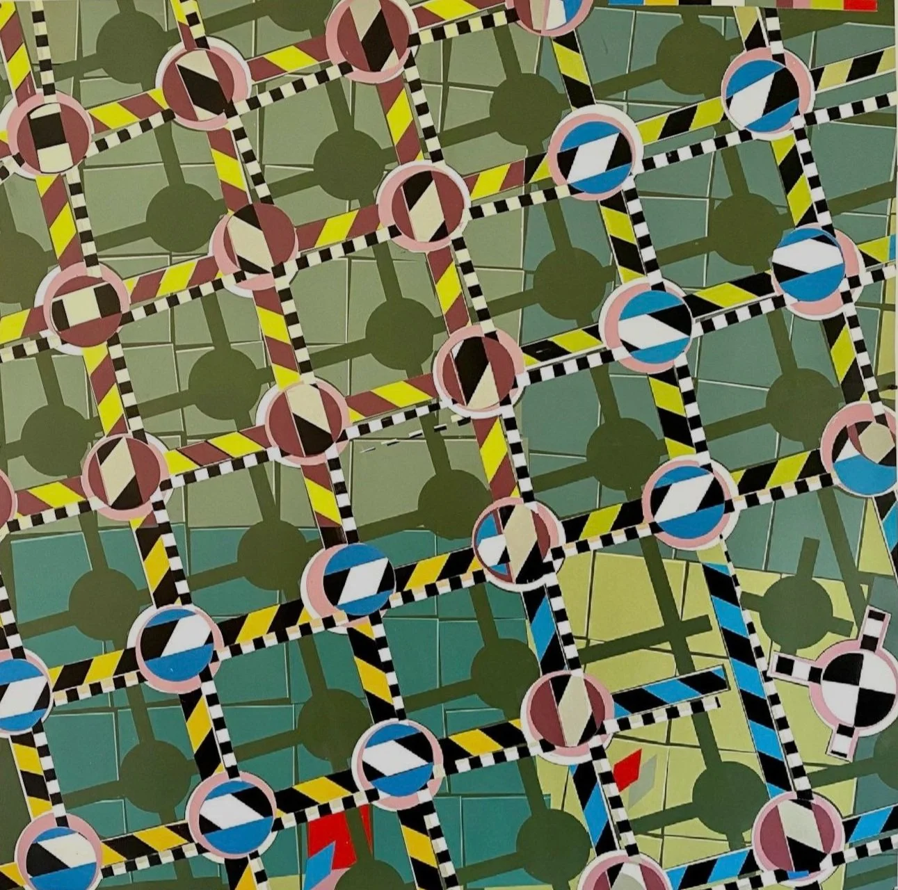  Interdimensional Space #1  Medium: Acrylic paint on Paper  Dimensions: 55" x 55'  Date: 2021 