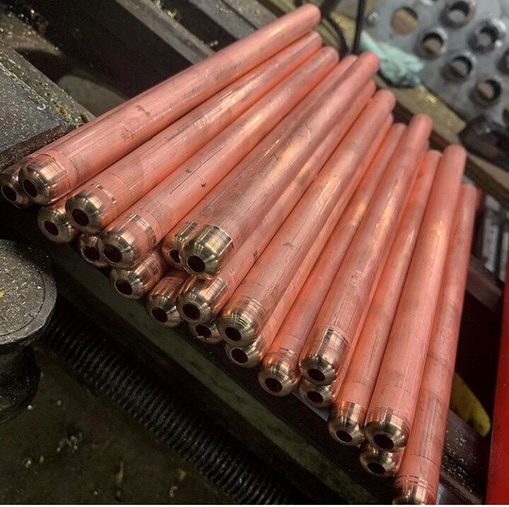 While you might think these are some old strawberry popsicles, these are actually early versions of your .547 leadpipe! These are gold leadpipe blanks before they've been drawn which will thin them to nearly half the diameter and lengthen them to twi