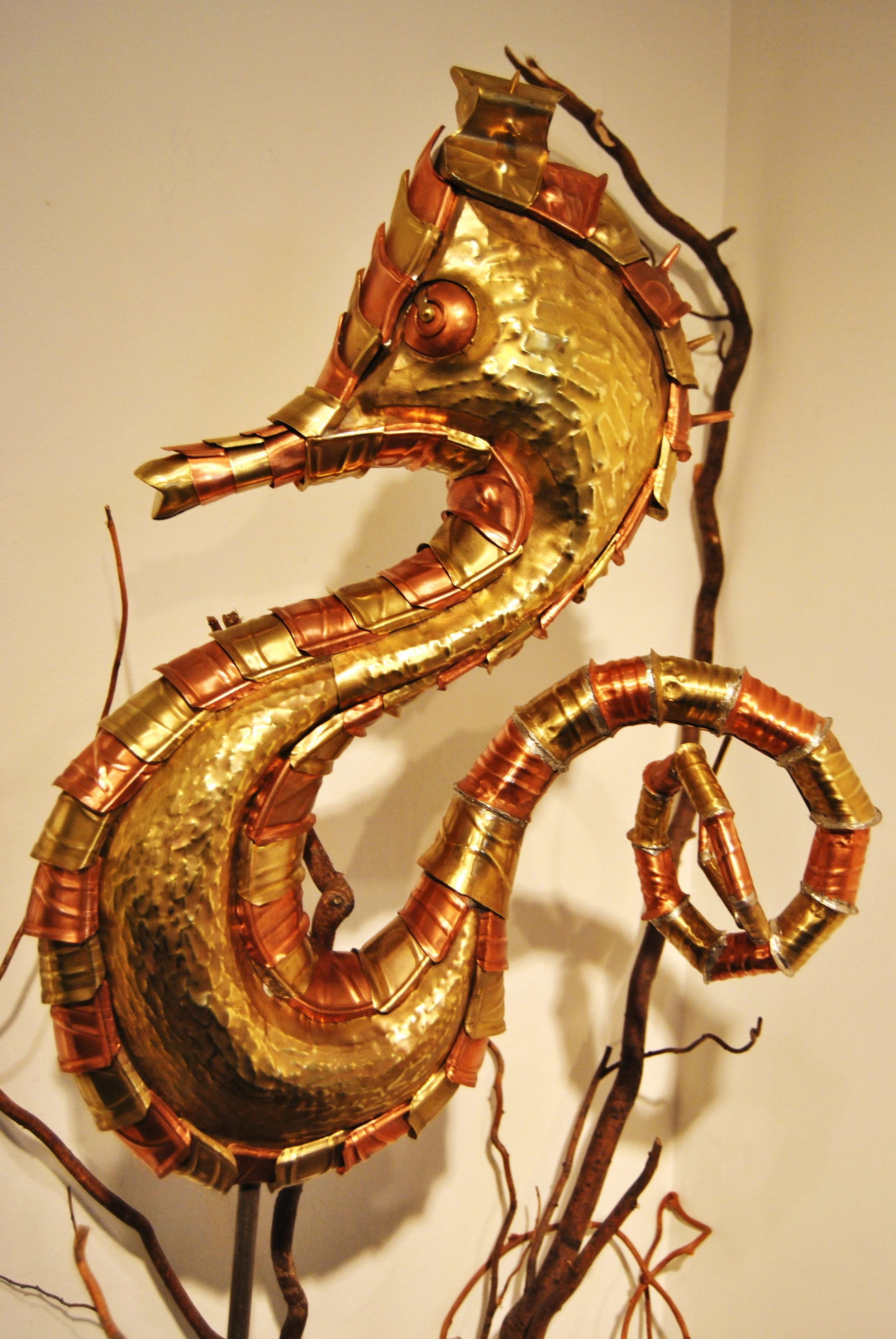 Copper/Brass Seahorse  24"x19"x8"