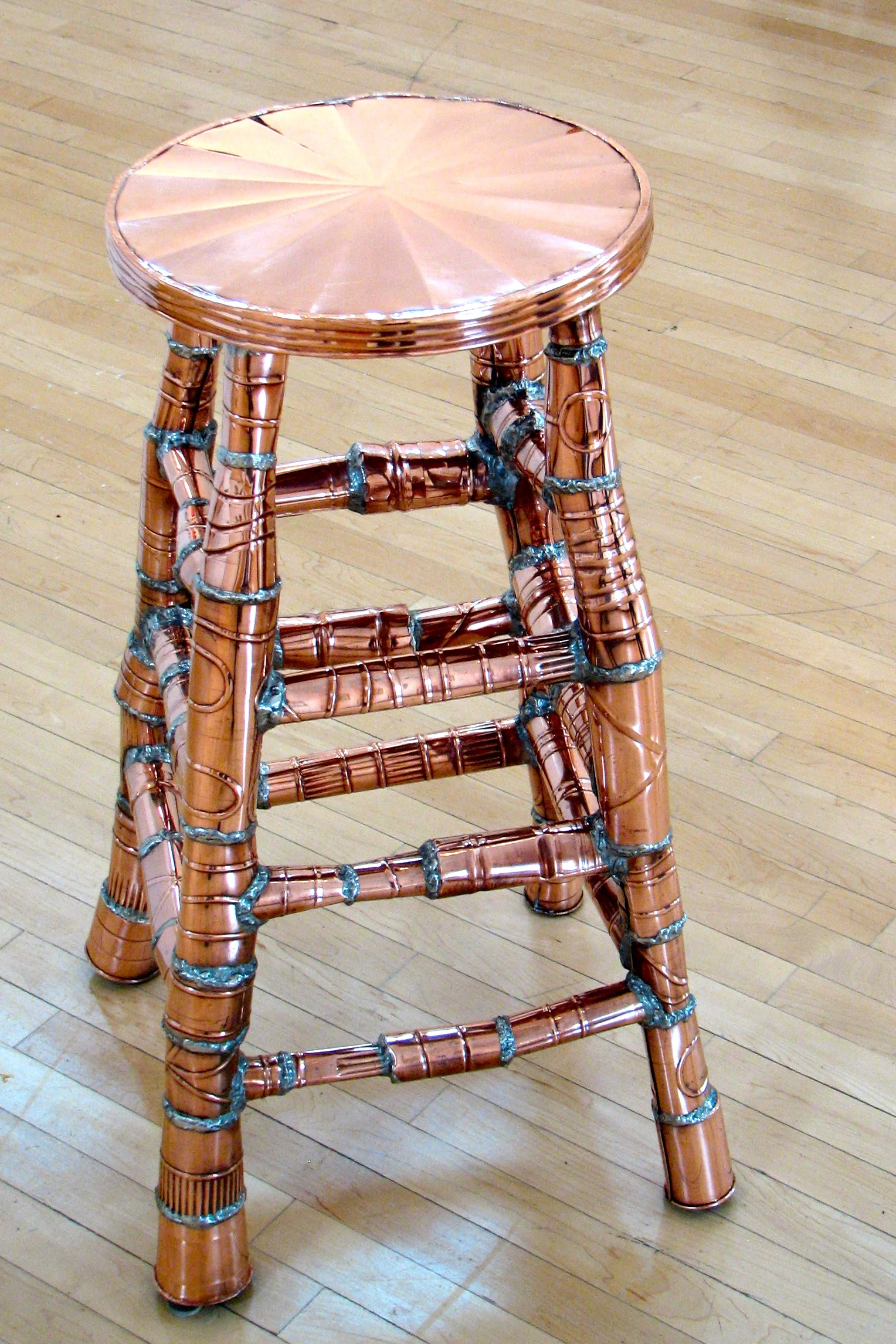 Copper Stool  30"x16"x16"