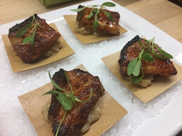 Braised & Fried Pork Belly with Wild Mushroom Risotto