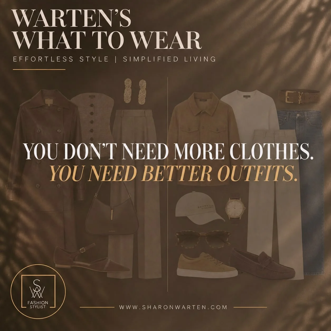 YOU DON&rsquo;T NEED MORE CLOTHES. YOU NEED BETTER OUTFITS. 
EFFORTLESS STYLE. SIMPLIFIED LIVING. 
https://shopmy.us/shop/collections/8524251
