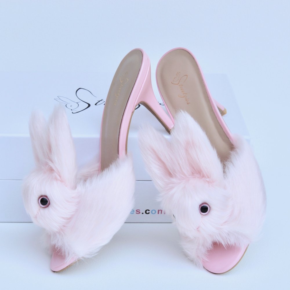 Nebu Gummi Forføre Classic High Heel Bunny Slippers - Pink — Streetzies