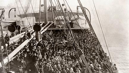 European immigrants on their way to America bringing their niche skills, and culture, with them. 