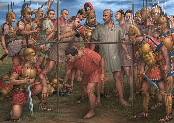 The practice of passing under the yoke (passum sub iugum) was a way to humiliate captured enemy soldiers in ancient Italy. "Under the yoke" is still used as a phrase when describing subjugation and defeat. 