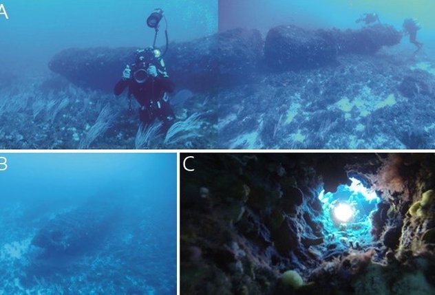 A monolith discovered off the coast of Sicily. It has been dated to circa 8,000 BC which places those who constructed it far before the Indo-European speaking peoples who arrived from the Caucuses and Anatolia during the Copper Age and later early Bronze Age. 