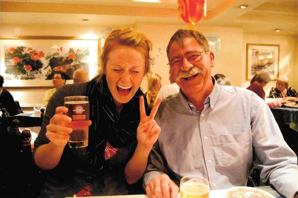 Dad and I enjoying dinner in London's Chinatown during our trip to England (2010)