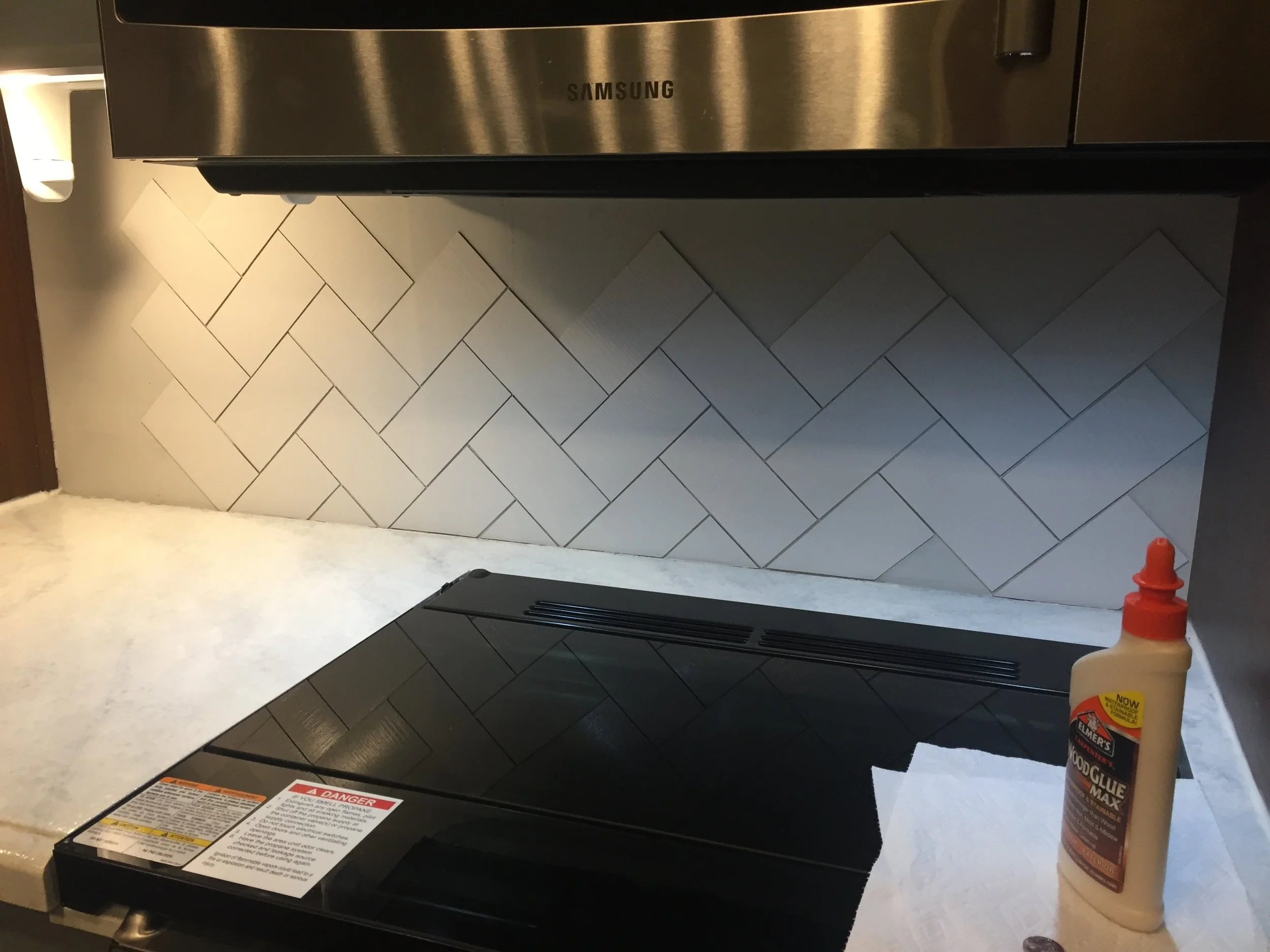 DIY Shiplap Herringbone Tile Backsplash Tutorial — ArtSea Chic