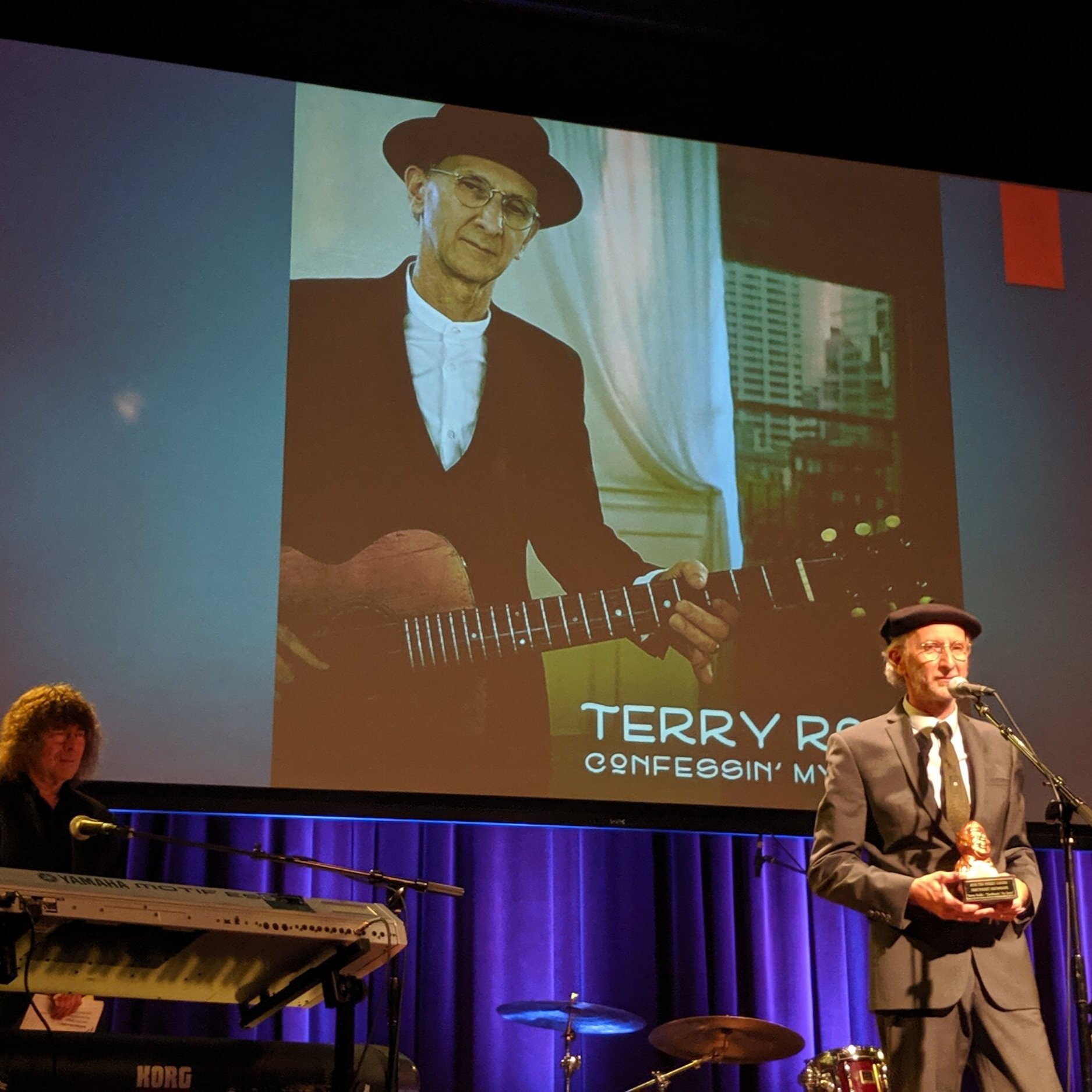 Terry accepting Northwest Recording of the Year