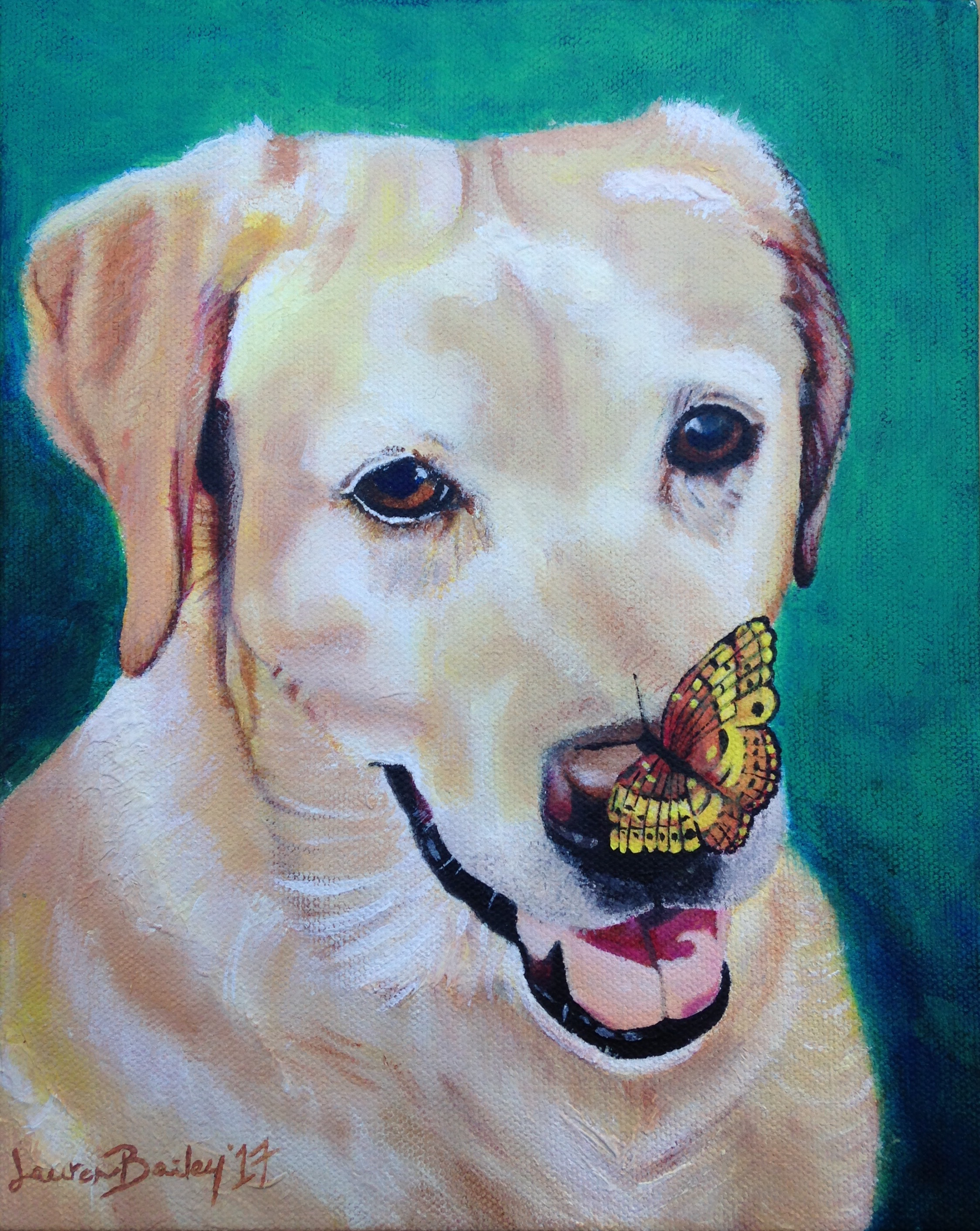 Yellow Lab & Butterfly