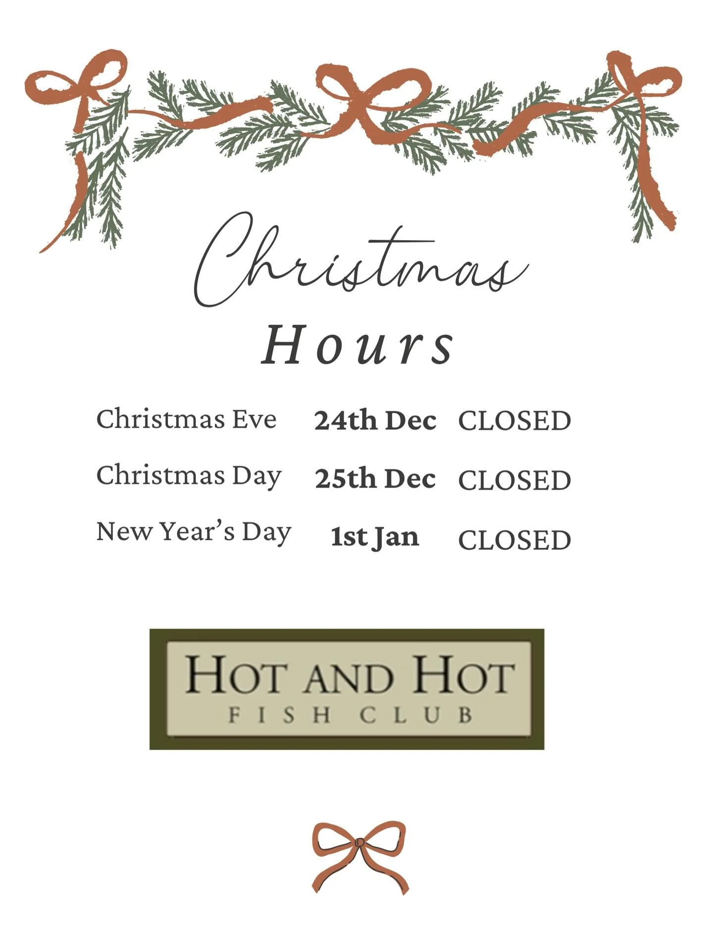 Holiday Hours ✨
Closed Dec 24, Dec 25 &amp; Jan 1
Wishing our guests and community a season filled with warmth and good cheer.

#HotAndHotFishClub #BirminghamDining #BhamFood #MichelinGuide #FineDining #CulinaryExcellence #SeasonOfGratitude #HolidayP