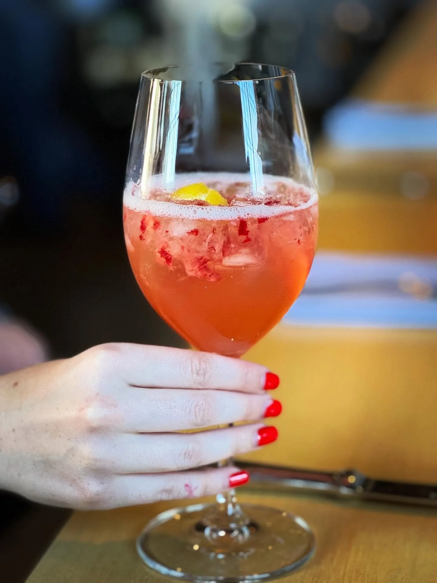 Strawberry Fields Forever 🍓✨

@lillet.usa , Prosecco, fresh @snowsbendfarm strawberry, lemon, and a splash of soda&mdash;bright, effervescent, and made for lingering afternoons.

#HotAndHotFishClub #BirminghamEats #CocktailSeason #StrawberryFieldsFo