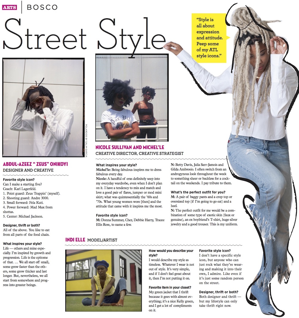 Artwork by Chibu Okere & Kylah Benes-Trapp View the Editorial Takeover in Full on Creative Loafing BOSCO PHOTOS BY JOEFF DAVIS & LINE ART WES DUVALL