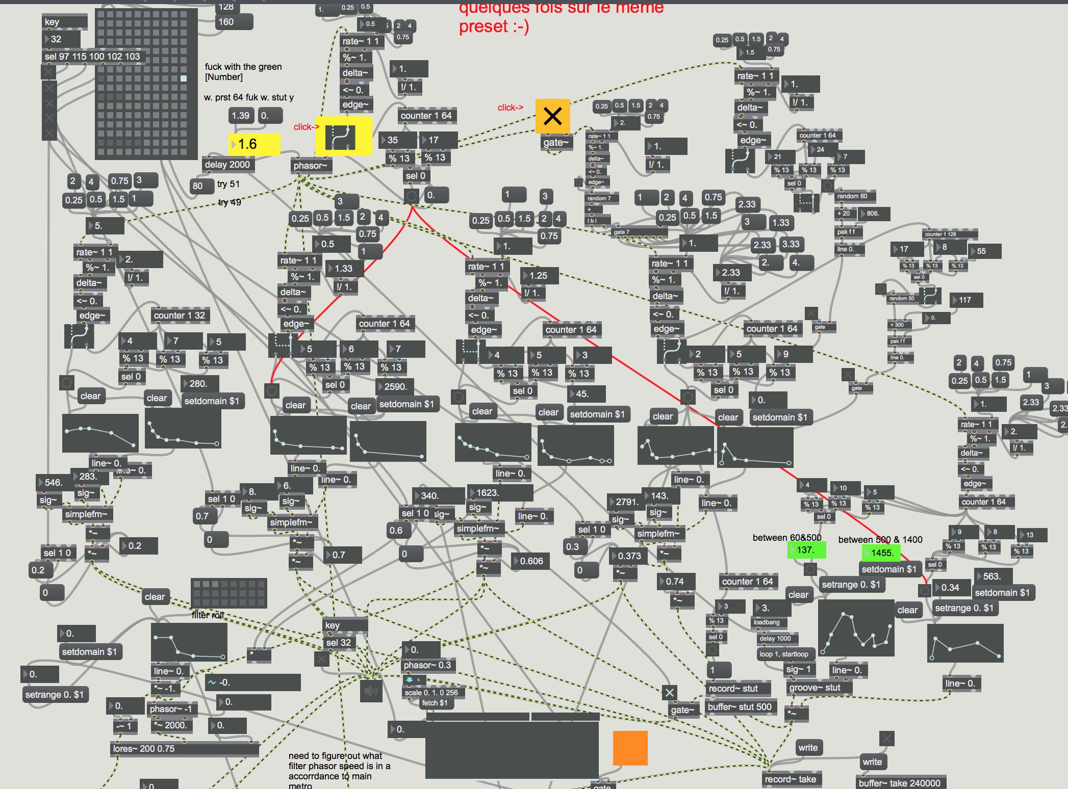 Making a patch with Max, a visual programming language.