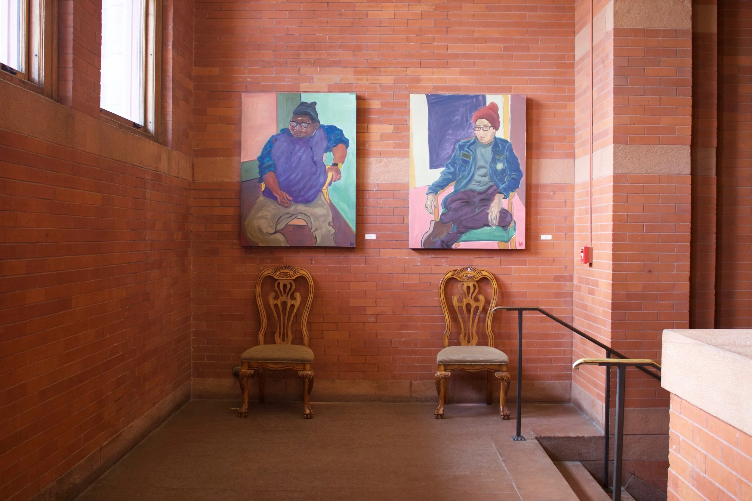 Portraits of Stoney and Peyton in Palmer Hall