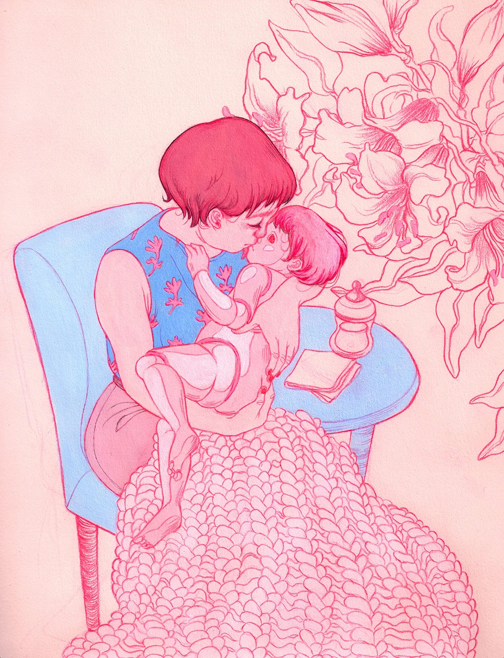A Mother's Kiss (after Mary Cassatt)