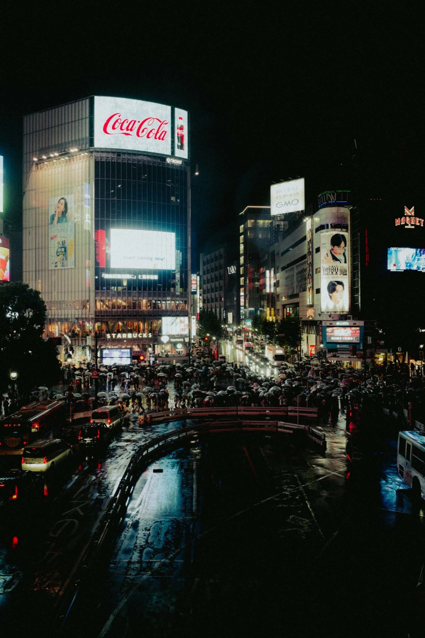 Tokyo — illuminated crossing after dark