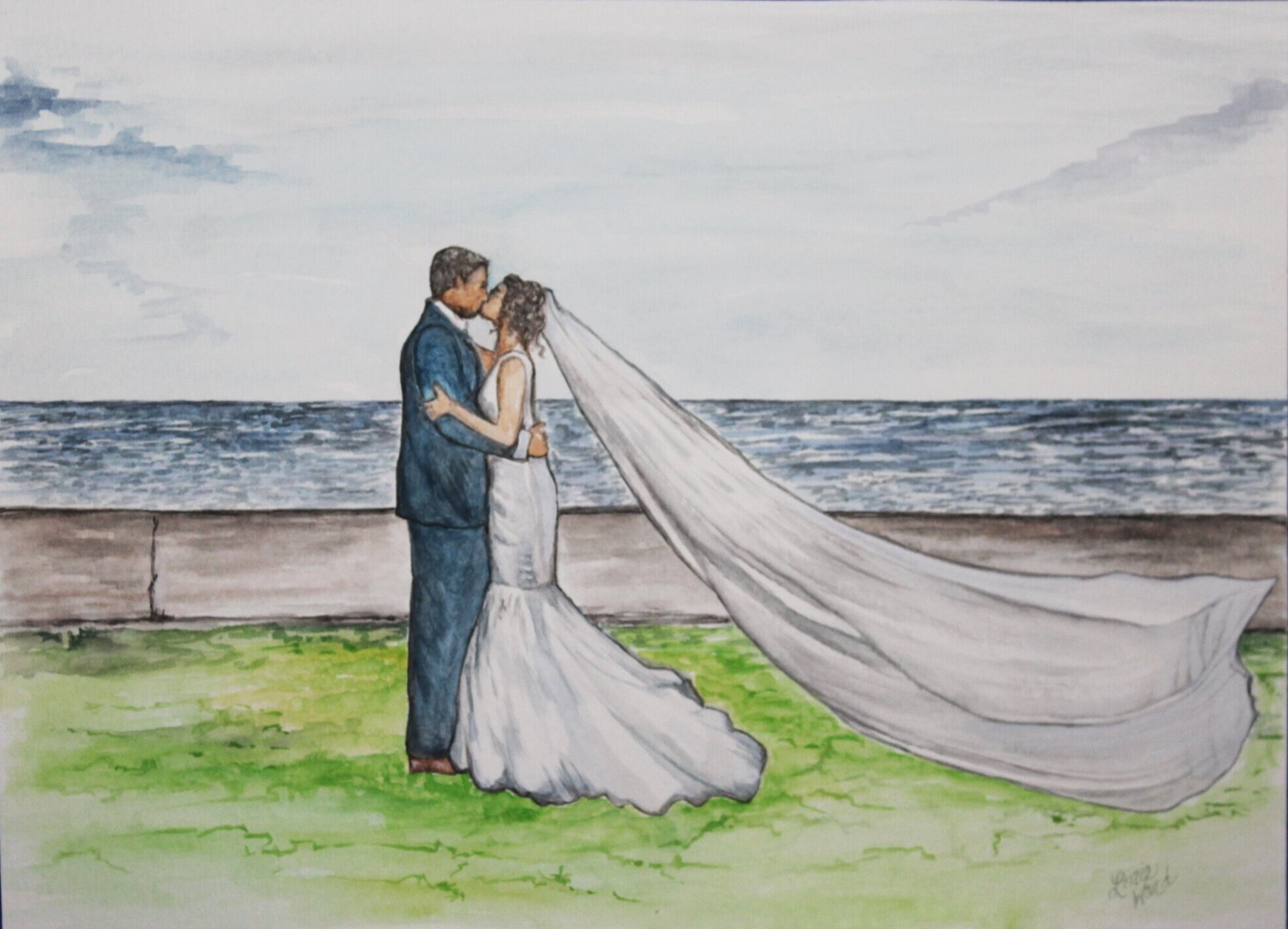 Watercolor Wedding Commission from a photo