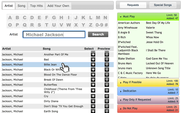 Build Playlists with the songs you want