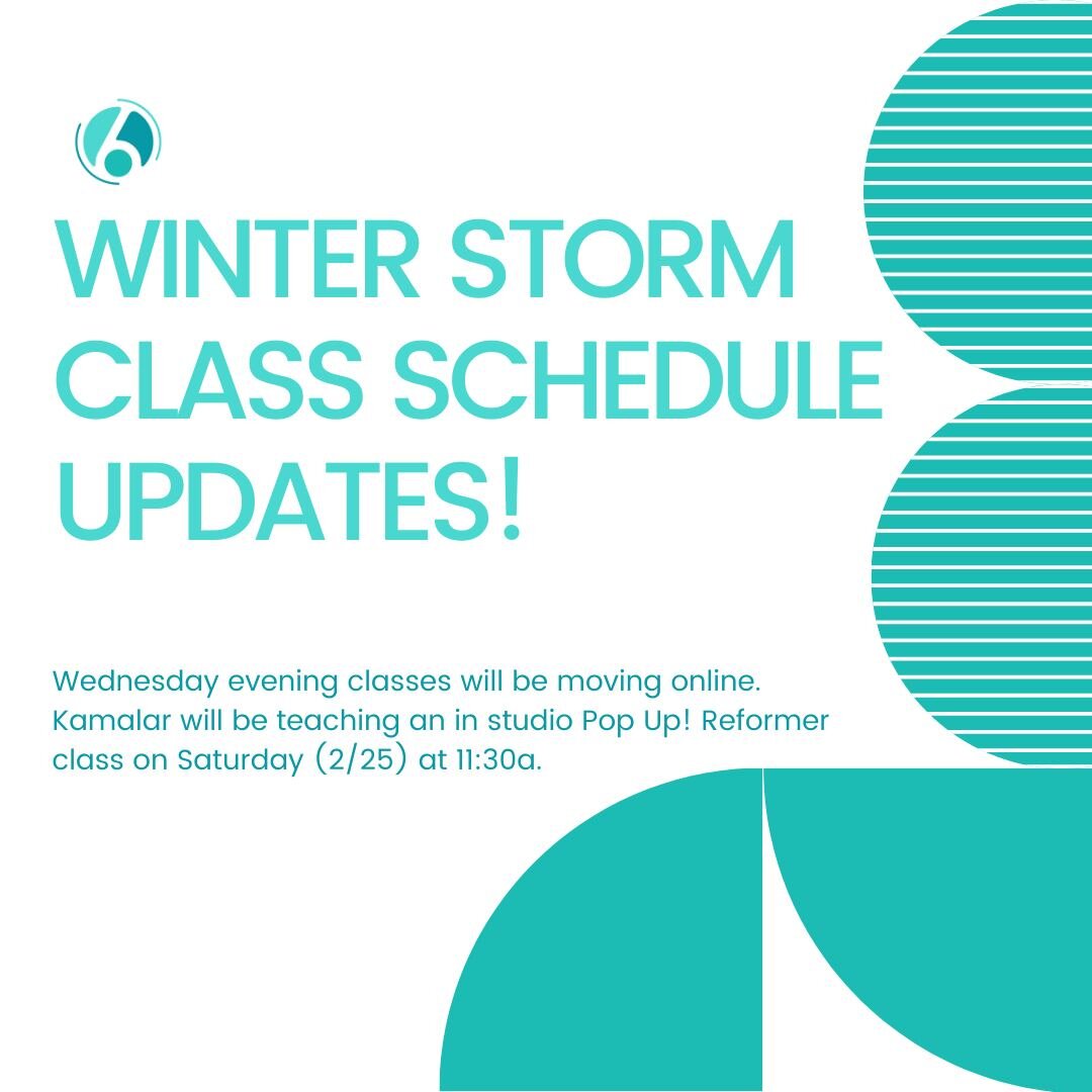 Please watch the in app schedule for the most up to date class offerings as we navigate this winter weather. Be safe!
