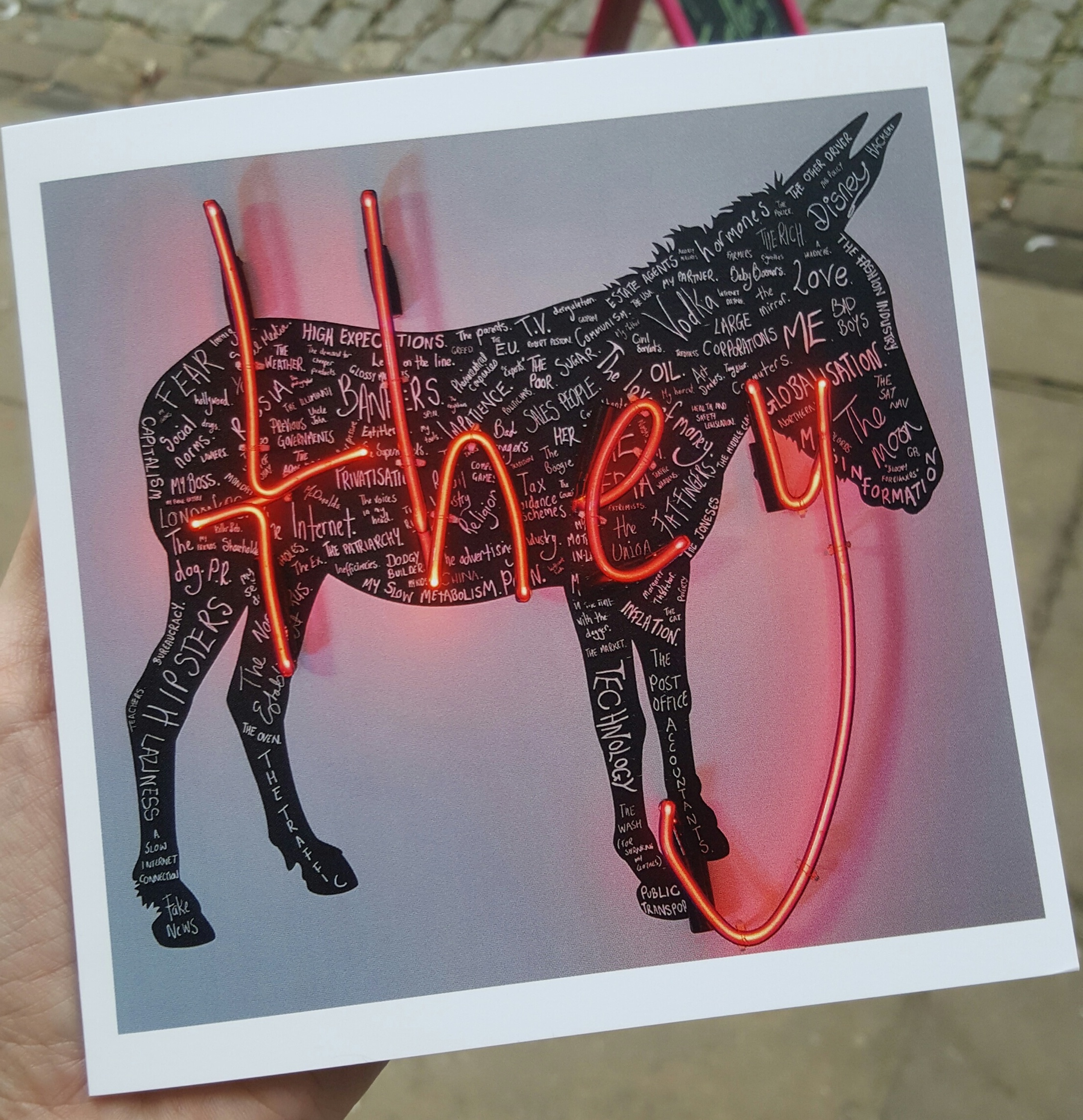 Greeting Card - Pin The Tale Of Woe On The Donkey (they)