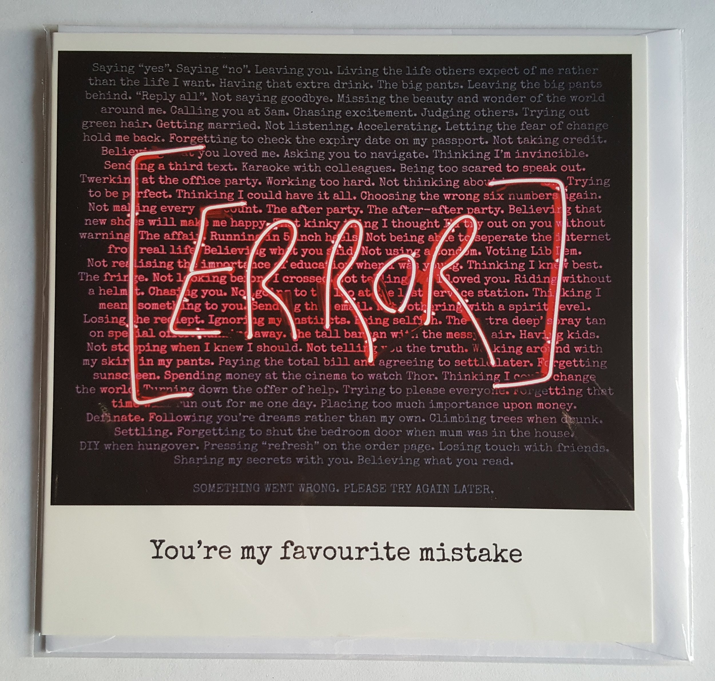 Greeting Card - You're My Favourite Mistake (pink)