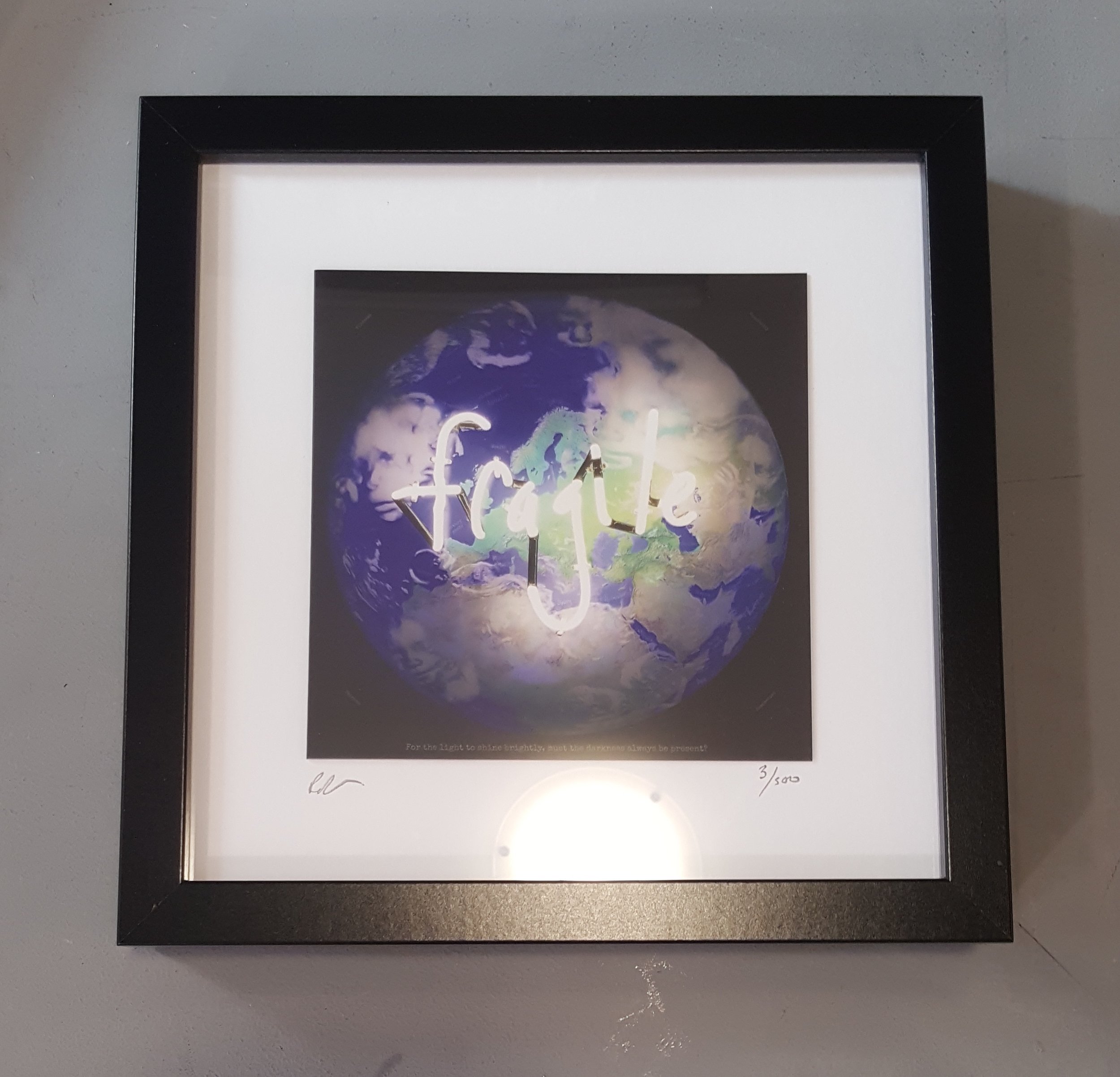 Framed limited edition card mini print - Outsourcing (fragile)
