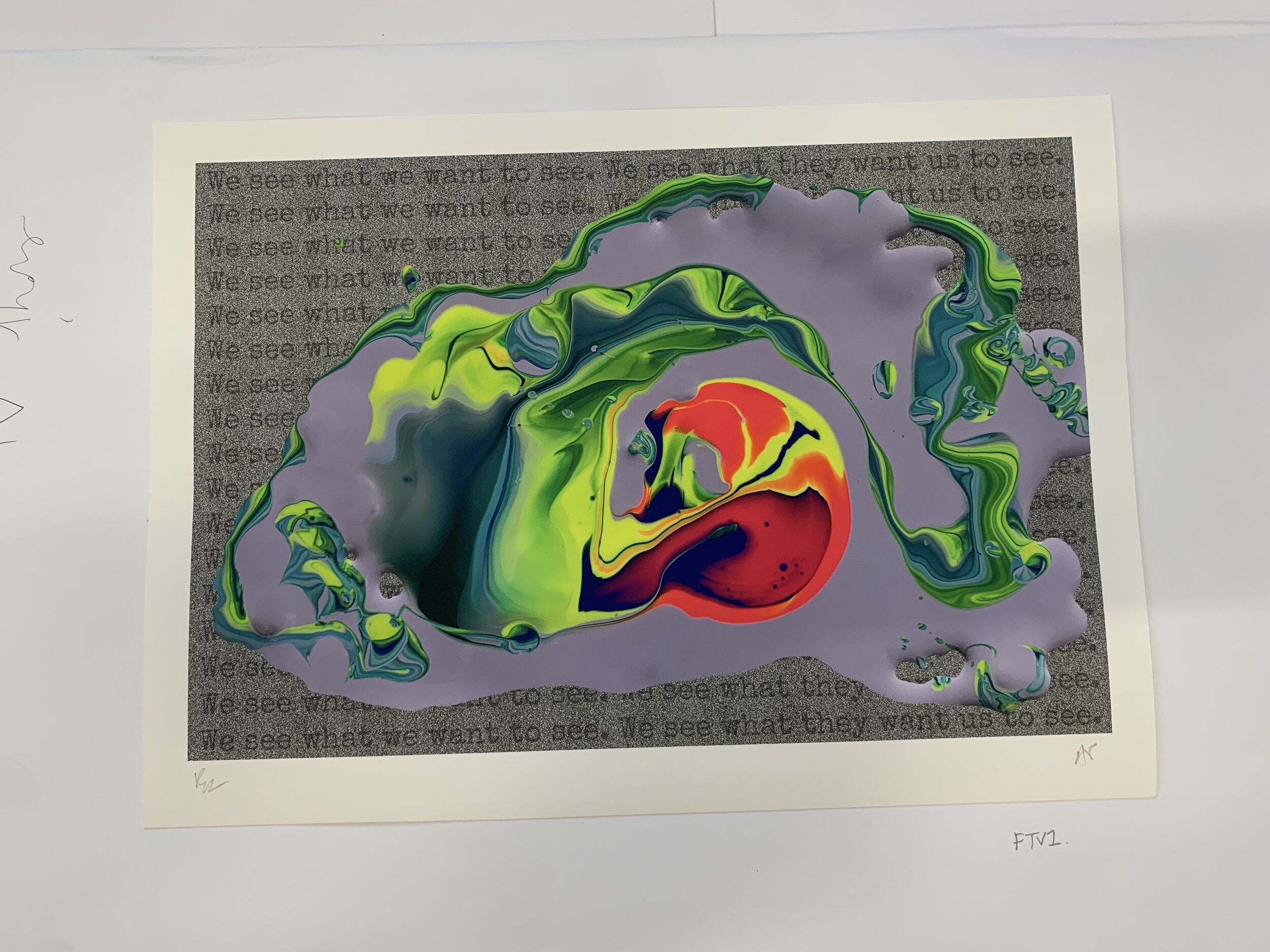 TEST PRINT: CONFIRMATION BIAS - Not Got A Name Yet tv noise grey edition  (code: FTV1)